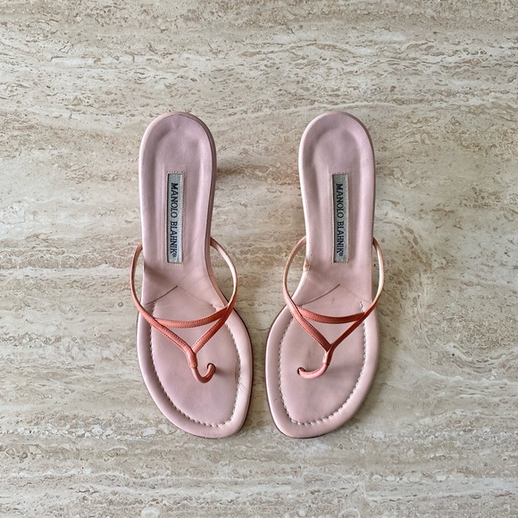 Manolo Blahnik Shoes - Vintage Manolo Blahnik Thong Sandal Heels